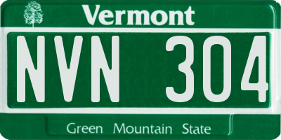 VT license plate NVN304