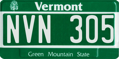 VT license plate NVN305