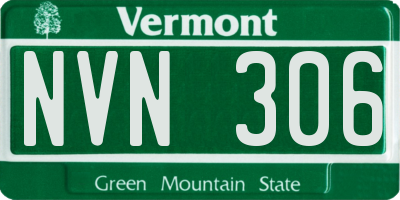 VT license plate NVN306