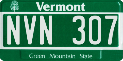 VT license plate NVN307