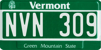VT license plate NVN309