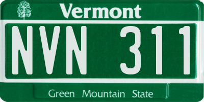 VT license plate NVN311