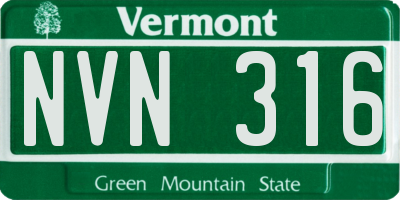 VT license plate NVN316
