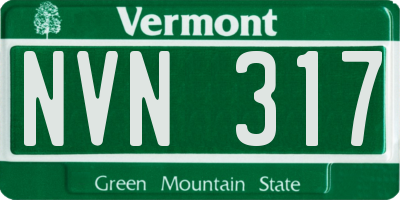 VT license plate NVN317