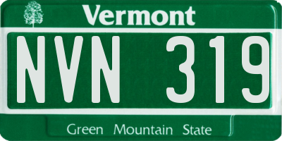 VT license plate NVN319