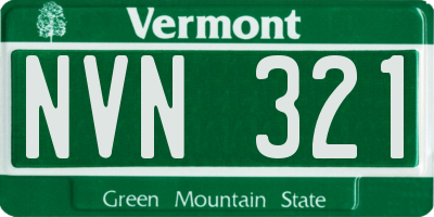 VT license plate NVN321