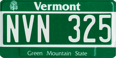VT license plate NVN325