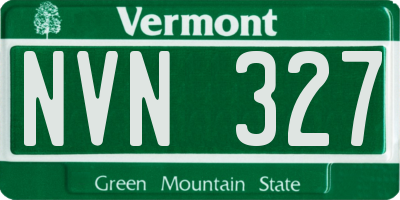 VT license plate NVN327