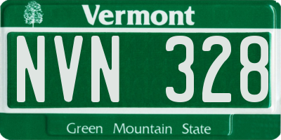 VT license plate NVN328