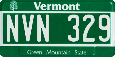VT license plate NVN329