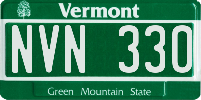 VT license plate NVN330