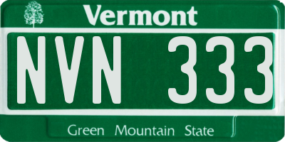 VT license plate NVN333