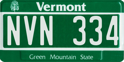 VT license plate NVN334