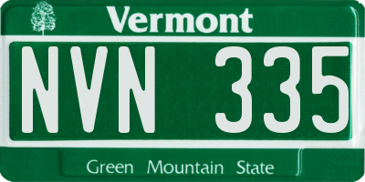 VT license plate NVN335
