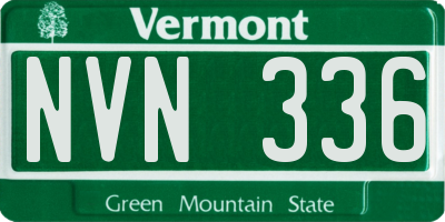 VT license plate NVN336