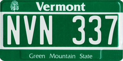 VT license plate NVN337