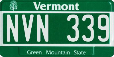 VT license plate NVN339
