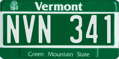 VT license plate NVN341