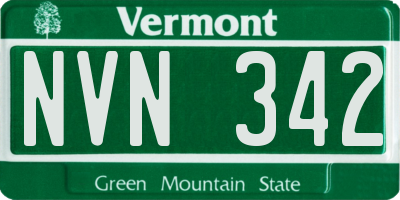 VT license plate NVN342