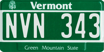 VT license plate NVN343