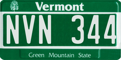 VT license plate NVN344