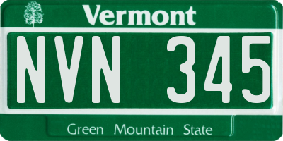 VT license plate NVN345