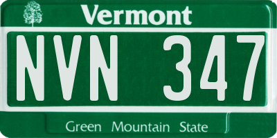 VT license plate NVN347