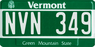 VT license plate NVN349