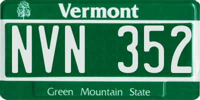 VT license plate NVN352