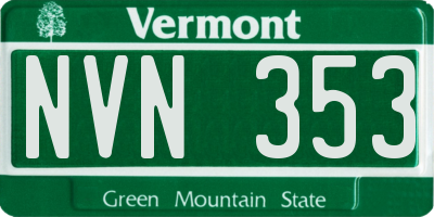 VT license plate NVN353