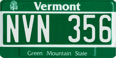 VT license plate NVN356