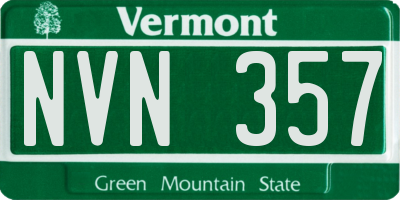 VT license plate NVN357