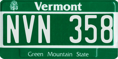 VT license plate NVN358