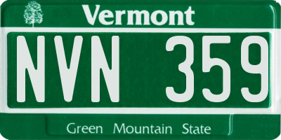 VT license plate NVN359