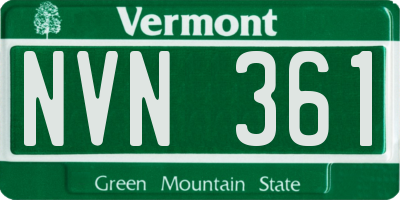 VT license plate NVN361