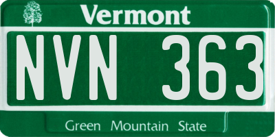 VT license plate NVN363