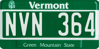 VT license plate NVN364
