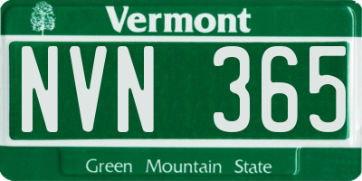 VT license plate NVN365