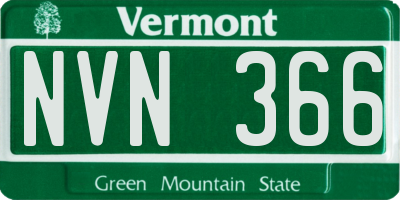 VT license plate NVN366