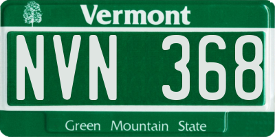 VT license plate NVN368