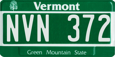 VT license plate NVN372