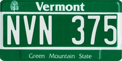 VT license plate NVN375