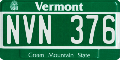 VT license plate NVN376