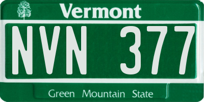 VT license plate NVN377