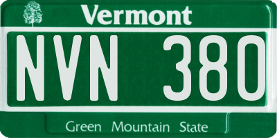 VT license plate NVN380