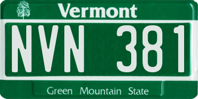 VT license plate NVN381