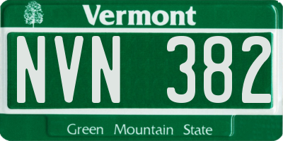 VT license plate NVN382