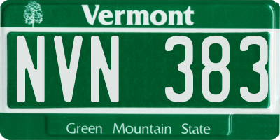 VT license plate NVN383