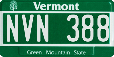 VT license plate NVN388
