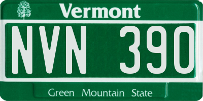 VT license plate NVN390
